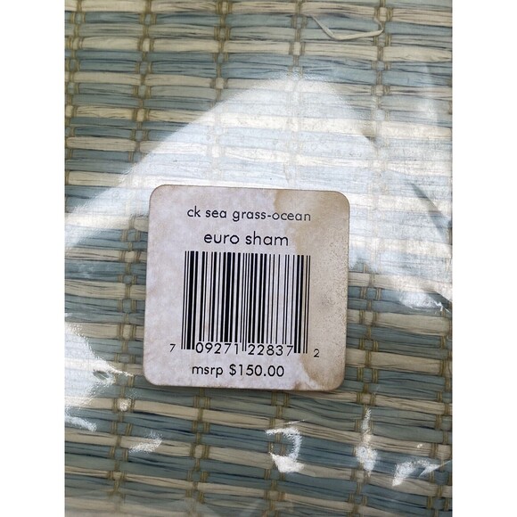 NWT Calvin Klein Home Euro Sham Woven Sea Grass Raffia Ocean Beach Beachhouse - Picture 5 of 5